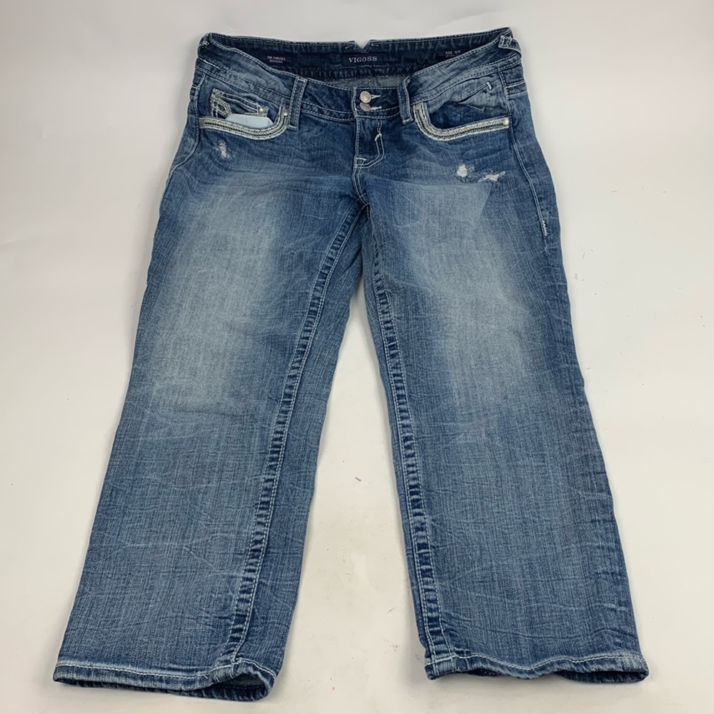 Vigoss The Chelsea Boyfriend Capri Ankle Length crop Jeans Size 11/12 Stretch